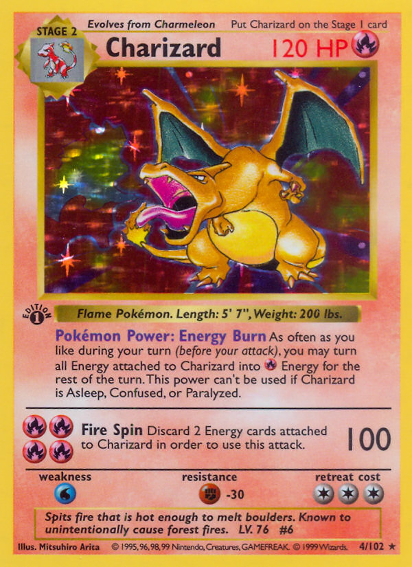 Charizard Base Set card displayed in a collectible slab